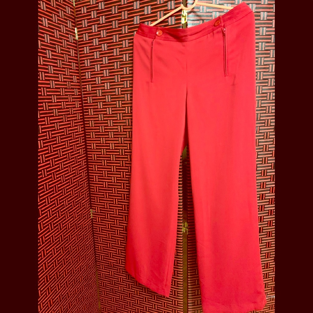 HARVE BERNARD Red full leg pants